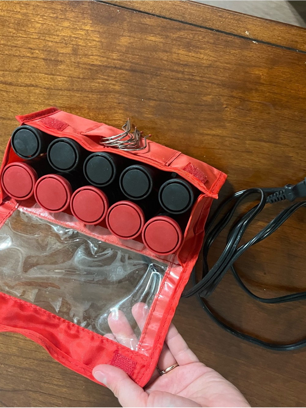 Remington Red and Black Heated Hair Rollers with Case